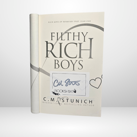 White Bookish Bat Bookplate Signed by C.M. Stunich