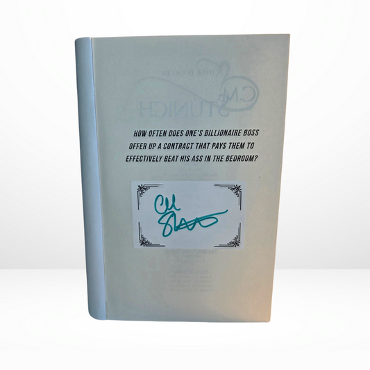 White Ornate Corners Bookplate Signed by C.M. Stunich